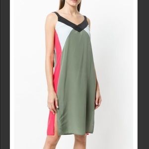 Equipment femme silk color block dress M